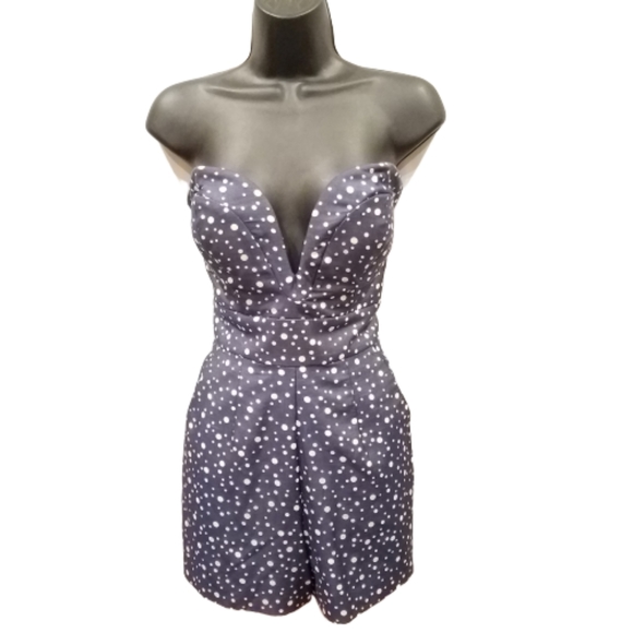 Ani Lee Bianca Playsuit Polka Dot Strapless Romper - Picture 2 of 8